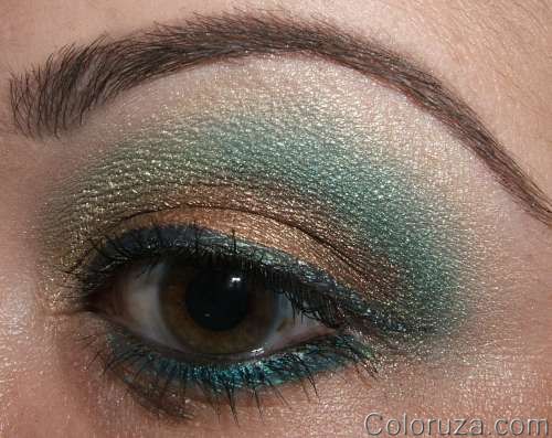 Gold Bronze & Teal Look